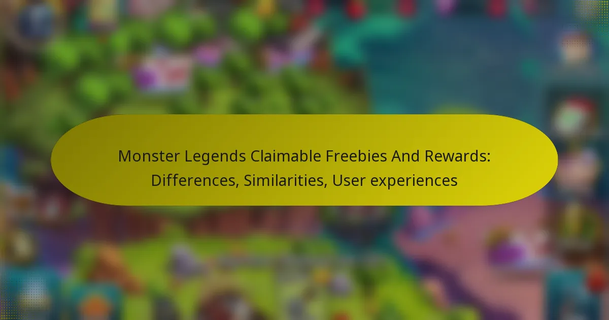 Monster Legends Claimable Freebies And Rewards: Differences, Similarities, User experiences