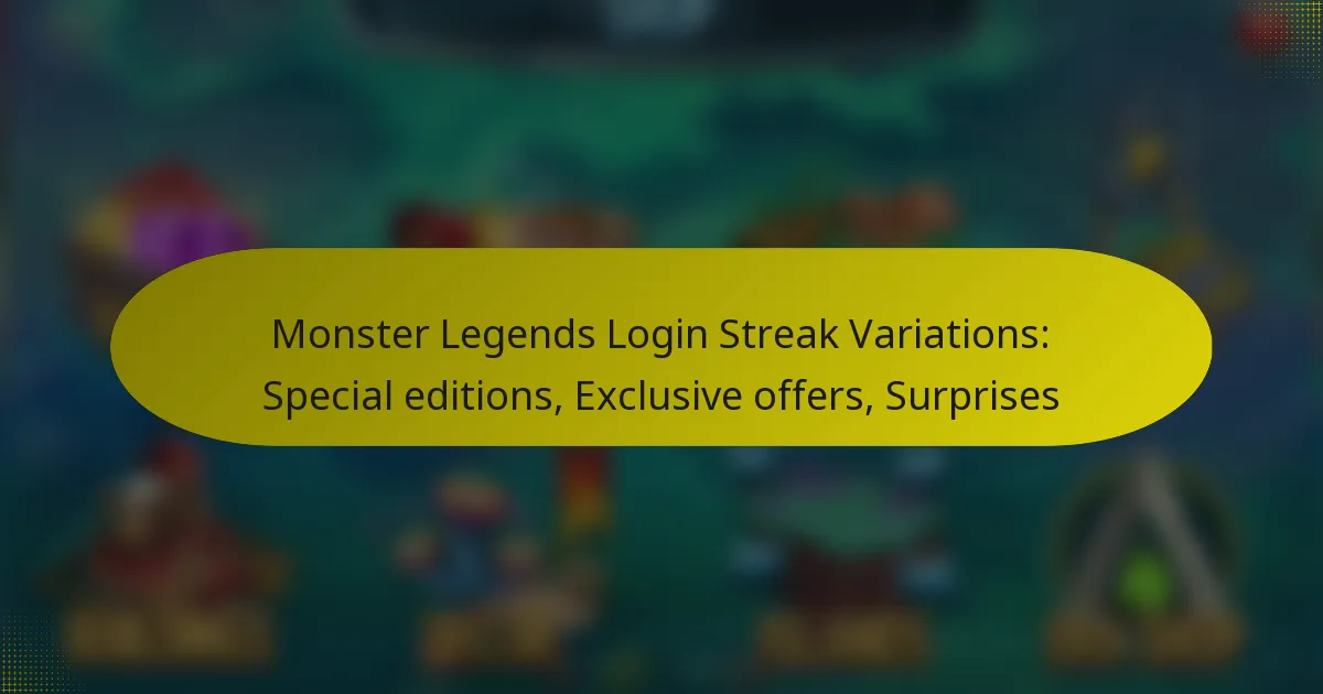Monster Legends Login Streak Variations: Special editions, Exclusive offers, Surprises