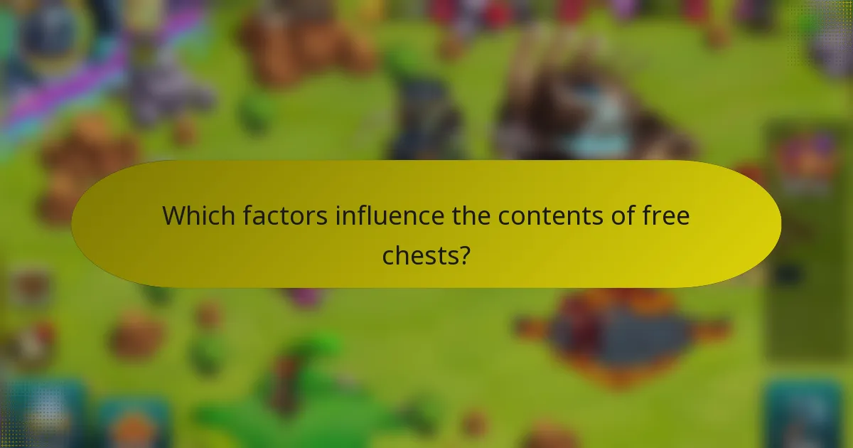 Which factors influence the contents of free chests?